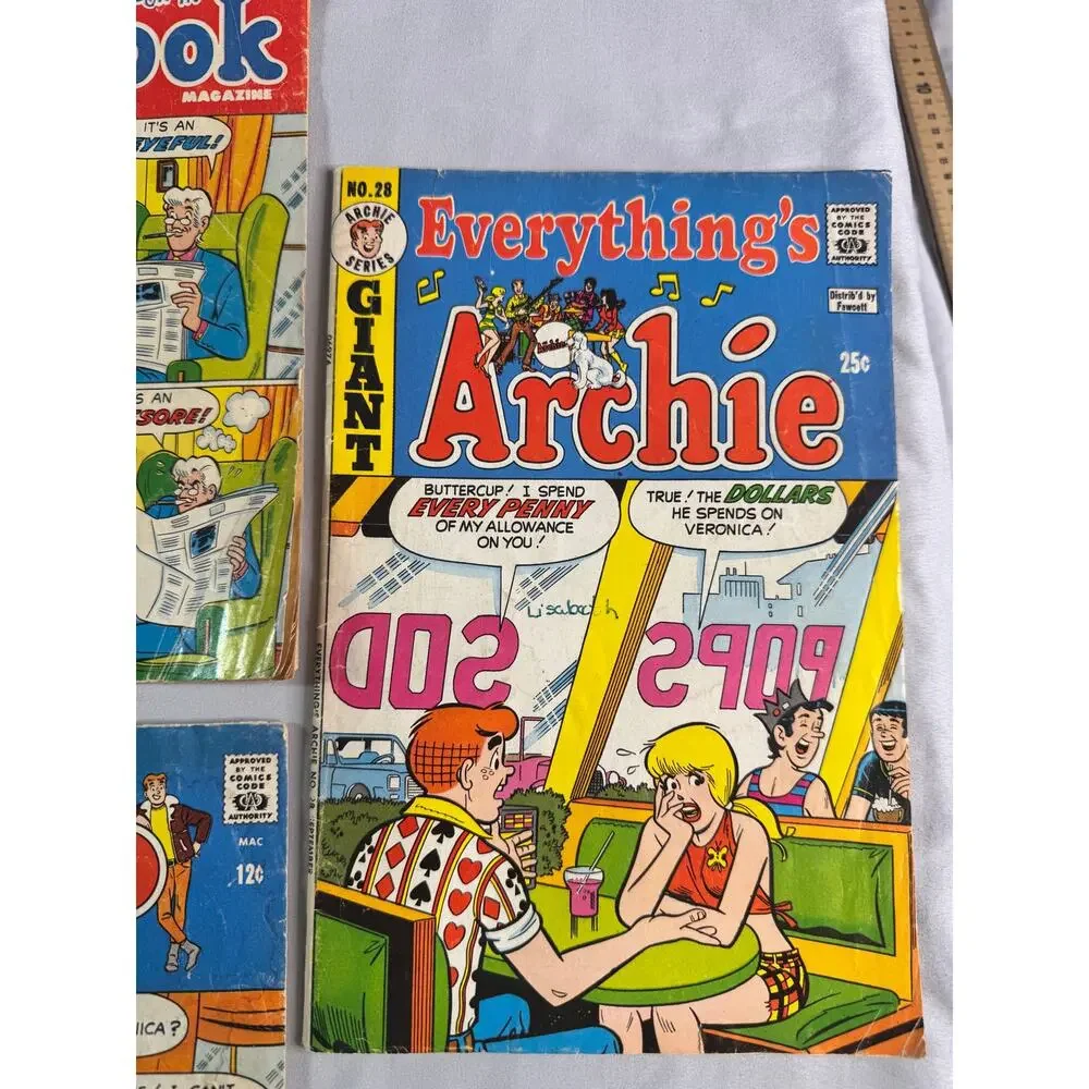 Vintage Archie Comic Book Lot of 5 1969-1973 Archie Pep Life Joke Reader Copies